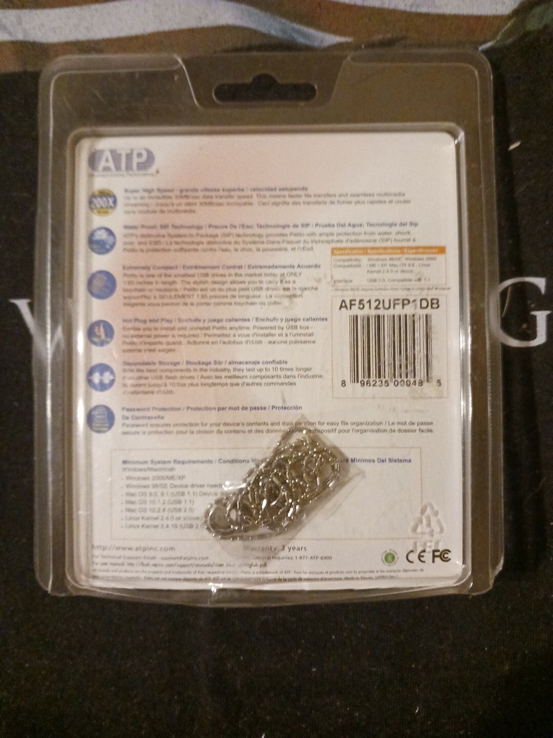 ATP PETITO USB 2.0 FLASH DRIVE 512 MB BLUE Brand New & Factory Sealed ...