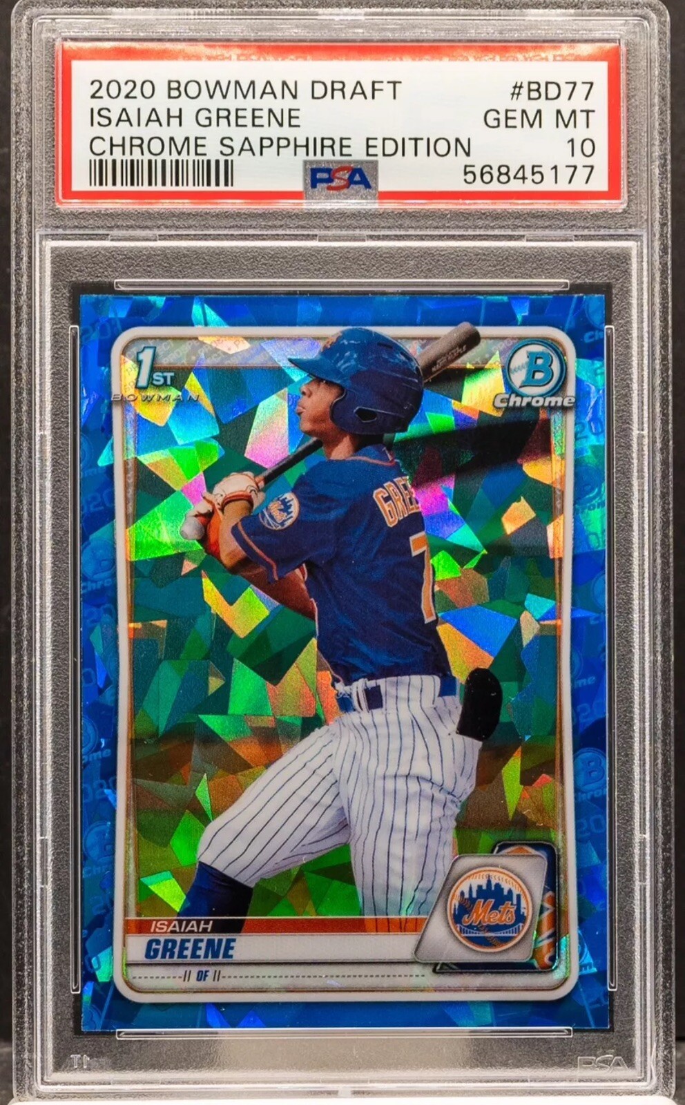 Isaiah Greene 2020 Bowman Chrome Draft Sapphire Edition Rookie PSA 10