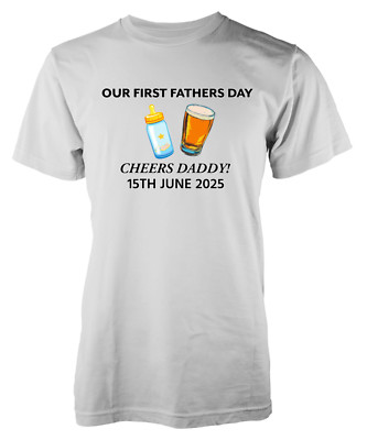 Personalisiertes T-Shirt Unser Erster Vatertag 2025 | Neu Papa Geschenk | Individuelles Papa Top