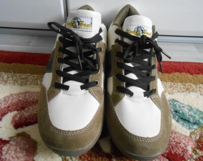 Uncle Sam Herren Halb Schuhe EU 45 CANVAS SNEAKERS weiß Marke Design Mode Neu