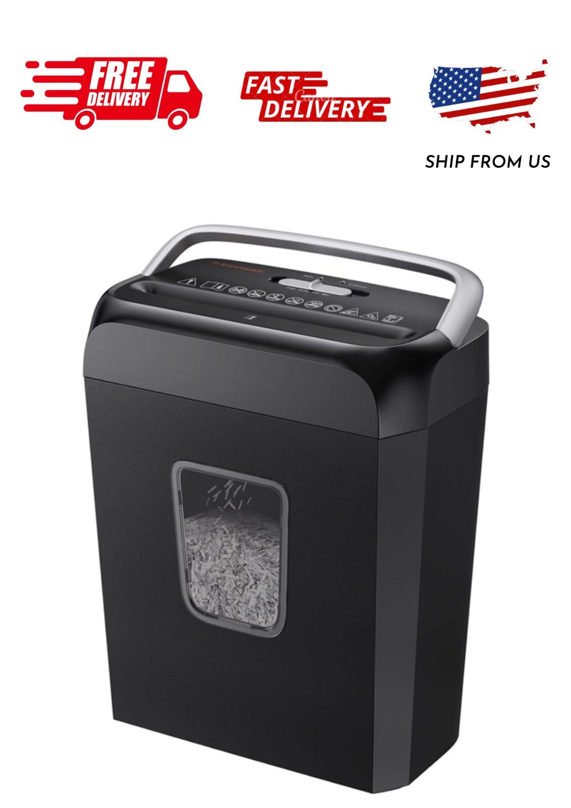 Bonsaii Paper Shredder for Home Use,6-Sheet Crosscut Paper and Credit Card for-image