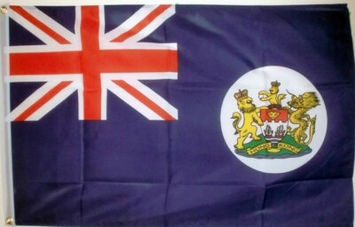 ALTE HONGKONG FLAGGE 5' x 3' Britische Regel von 1841 bis 1997 Asien Asiatische Flaggen