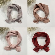 Silk Scarf Pure Color Silk Thin Small Square 53cm Temperamental Simple