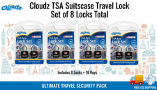 Cloudz Travel Suitcase Security Padlocks TSA Approved Luggage Set of 8