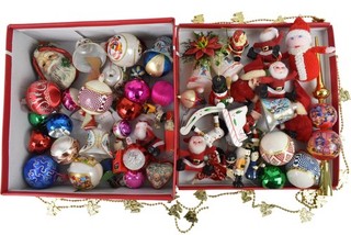 Vintage Christmas Decorations Ornaments Santa Festive Holiday Collectible Set
