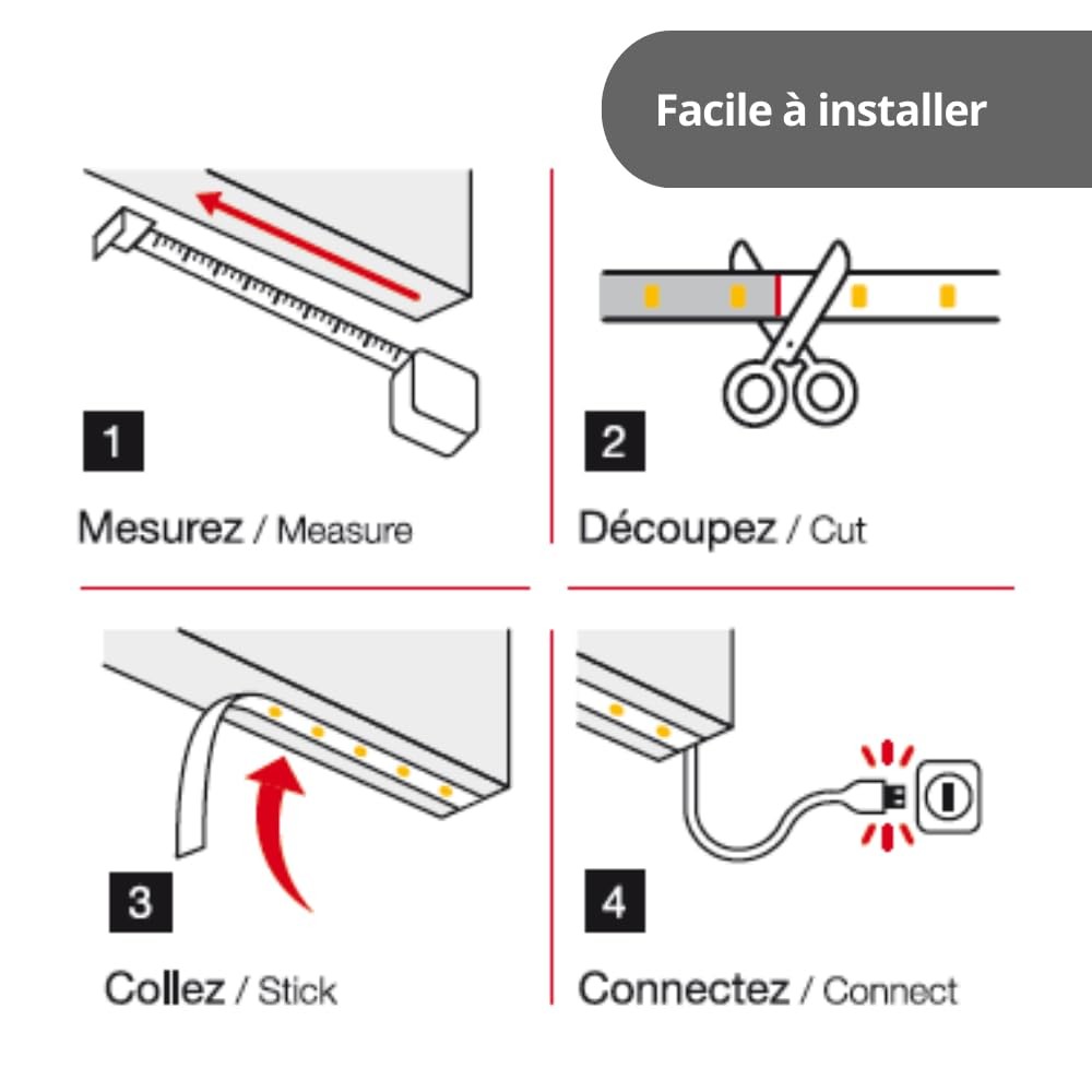 Ruban LED RVB multicolore flexible de 5 mètres alimenté par USB avec 20 LED - 4