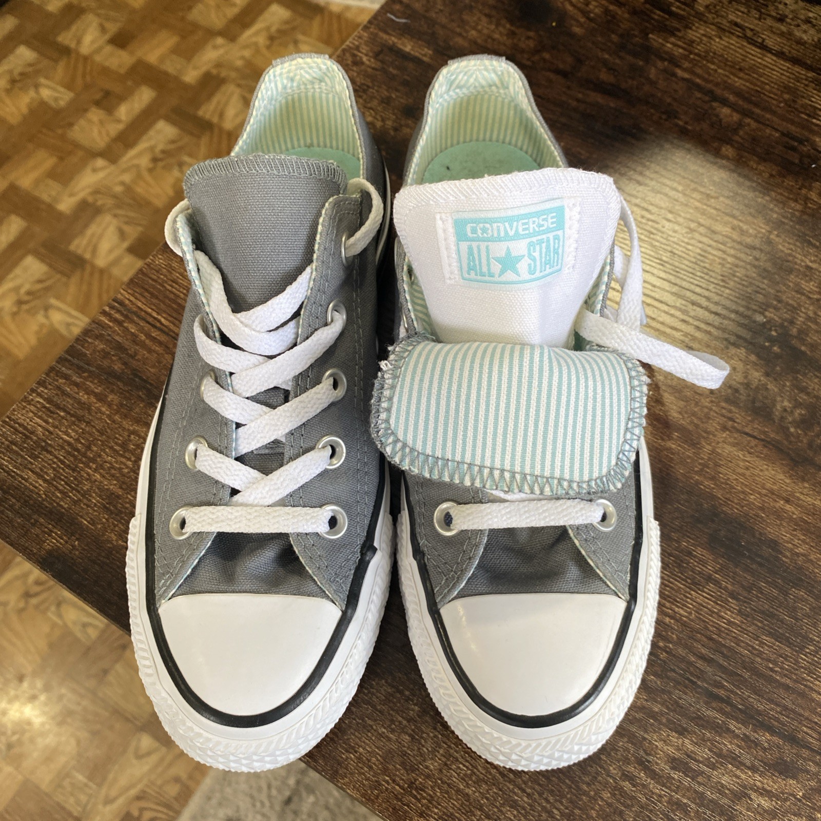 Converse Chuck Taylor Low Top Shoes All Star Double Tongue Sneakers Womens Sz 6 thumbnail 2