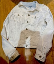 Old Navy White Cropped Denim Jacket size Medium