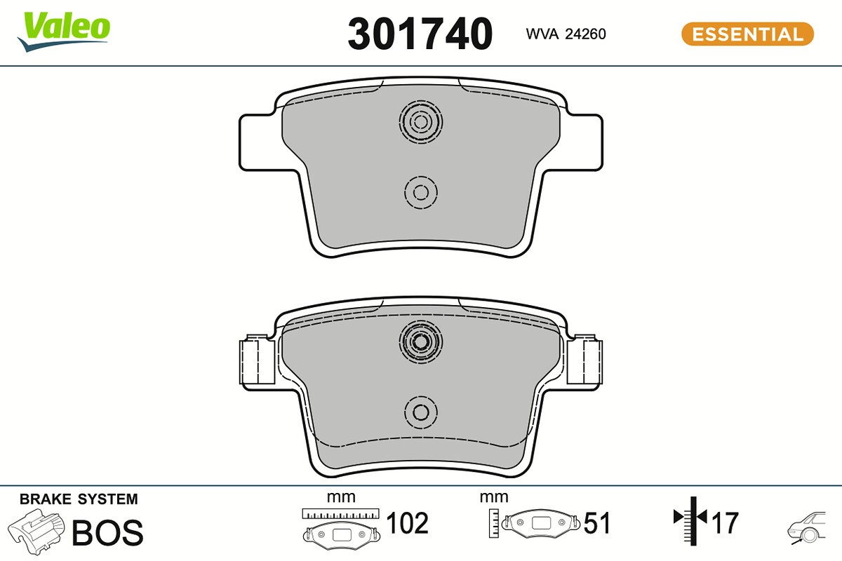 Fits VALEO 301740 BRAKE PADS FIRST  ⭐UK Stock⭐
