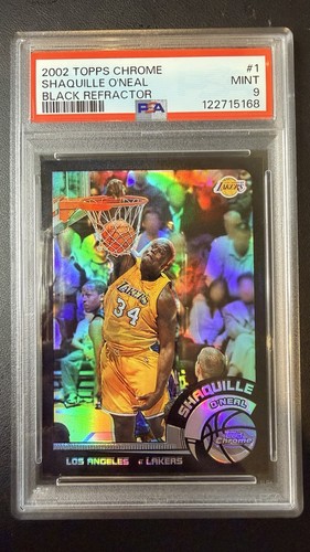 Shaquille O'Neal [Black Refractor] #1 2002 Topps Chrome card