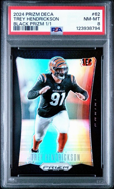 Trey Hendrickson 2024 Prizm Deca Black 1/1 PSA 8 NM-MT Bengals #62 True 1 of 1