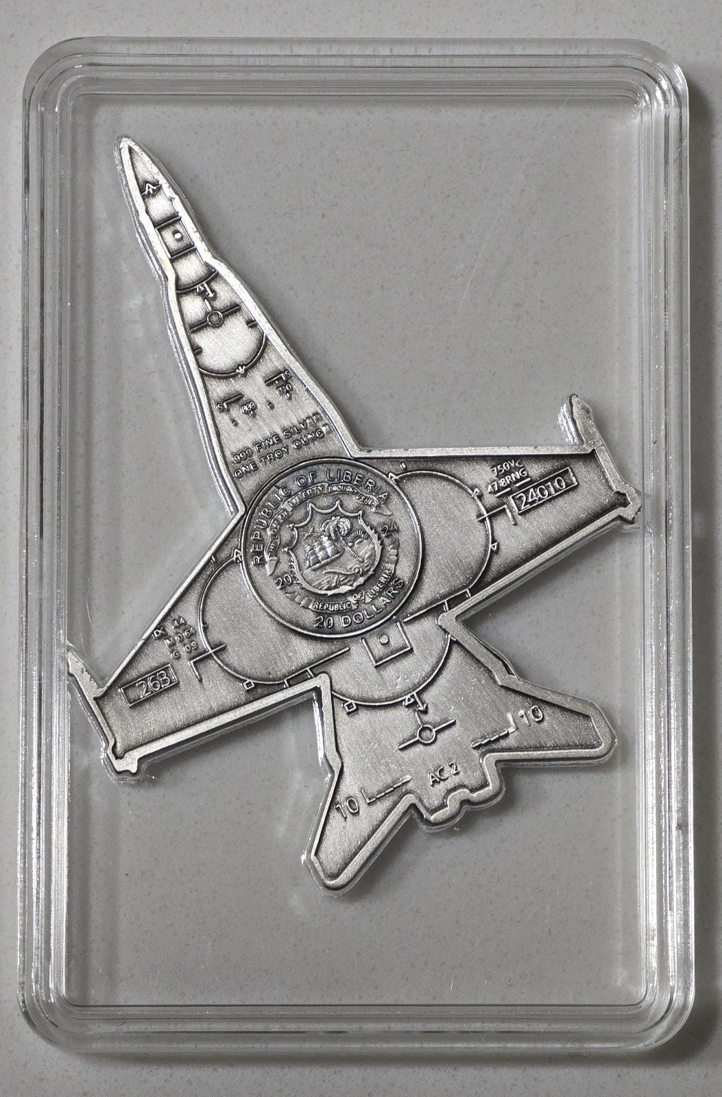 2024 Liberia Fighter Jet (F-18) 1 oz .999 Silver Coin - 999 Mintage