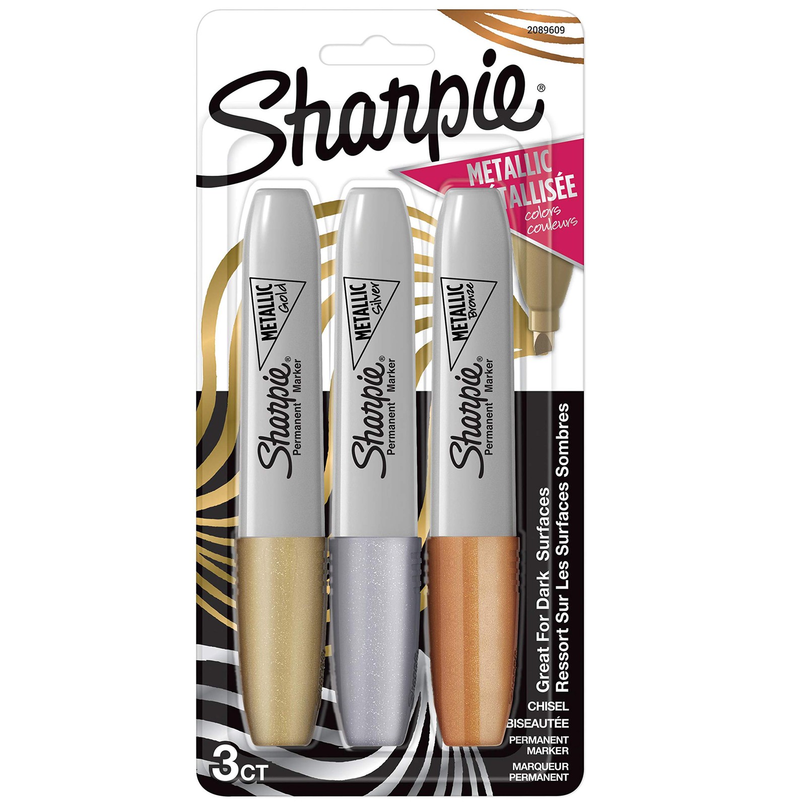 Pack Of 3 Assorted Colors Chisel Tip