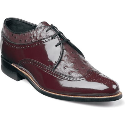 Stacy Adams Mens Dayton Burgundy Shoes Wing Tip Ostrich  display picture 2