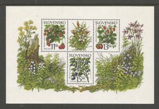 SLOVAKIA 2000 BERRIES SOUVENIR SHEET. MINT NEVER HINGED.