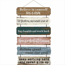 Office Motivational Wall Art Decor, Wood Rustic Hanging Motivational Wall Art De