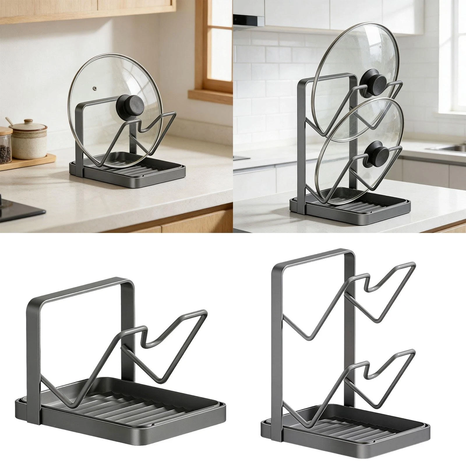 Pan Lid Organizer Cut Board Storage Shelf for Restaurant Kitchen Counter
