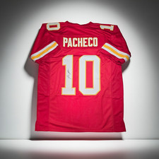 Isiah Pacheco of the KC Chiefs autographed football jersey COA (XL)