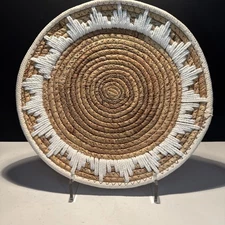 NAWOU Handmade Basket Uganda Fair Trade Coil Wall Hanging Ugandan Women 11.75”