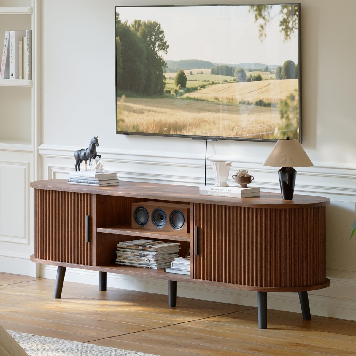 Mid Century Modern TV Stand for TVs up to 60 Inch, Entertainment