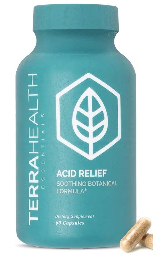 Terra Health Essentials Acid Relief Plant Based Digestive Support Supplement 60C