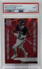 Nico Collins PSA 9 -2024 Panini Donruss Elite ‘Aspirations Shimmer’ /875 -Texans