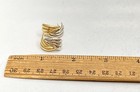 14K Two Tone Yellow and White Gold Ribbon Twist Earrings 19mm 2.6g — photo 6