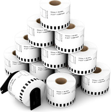 12 Rolls Continuous Paper Labels Replacement for Brother DK-2205
