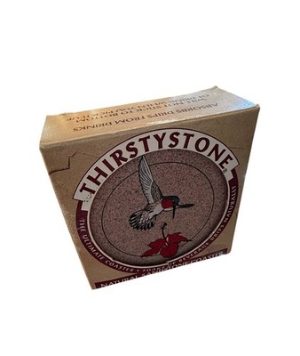 ThirstyStone Hummingbird Coasters Set of 4 Thirsty Stone Drink Bar Cork Base