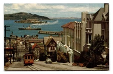 Vintage Selithco True Color San Francisco Hyde Street Cable Car Postcard