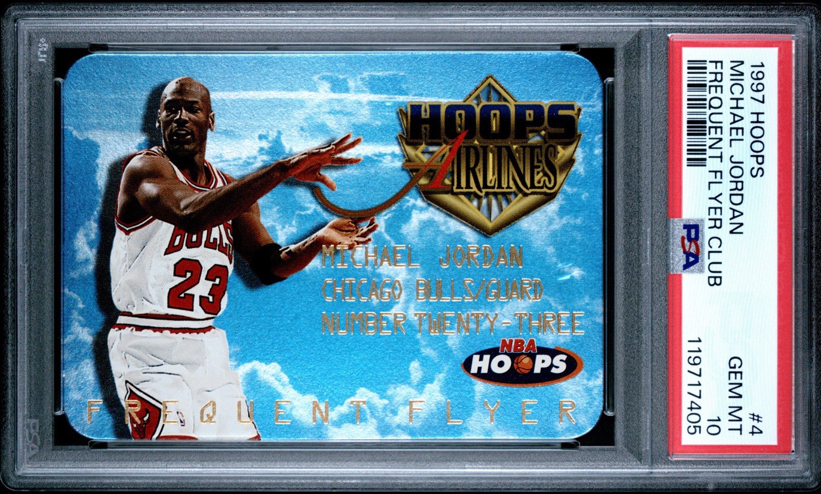 1997 Hoops Frequent Flyer Club Michael Jordan #4 PSA 10