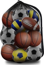 XL Mesh Sports Ball Bag 30x40  - Holds Soccer, Football, Volleyball, Swim Gear