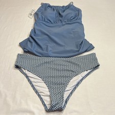 Women s Two Piece Bathing Suit Light Blue Padded Swimsuit Size XL