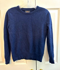 Quince Women's Small 100 Cashmere Knit Crewneck Pullover Sweater True Navy