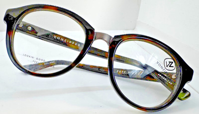 VonZipper Eyeglasses PUFF PEICE Dark Tortoise 48-20-140 Panto shape with brushed