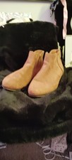 Cat Jack Girls' Brown Faux Suede Side Zip Ankle Boots Size 3