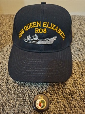 HMS Queen Elizabeth Mütze und Pin Abzeichen authentisch neu mit Etikett