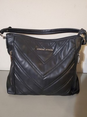y2k Adrienne Vittadini Quilted Chevron Hobo Handbag 
