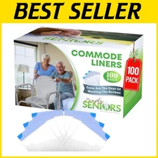 Hygienic Commode Liners for Seniors - Mess-Free Toileting Solution, 20.5" Wide