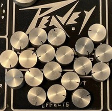 1970s-1980s Peavey USA Silver Metal Set Screw Guitar Amp Single Knob 25 EACH