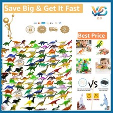 78-Piece Dinosaur Toy Set Assorted Mini Figures Durable Vinyl Ages 3 
