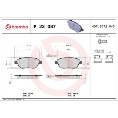 Bremsbelagsatz Scheibenbremse Brembo P23087 Prime Line für Alfa Romeo Fiat Opel