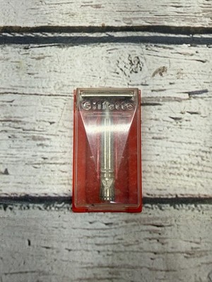 VTG Gillette TV Super Speed Flare Tip 1958 Double Edge Safety Razor With Case