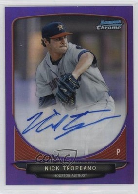 2013 Bowman Chrome Prospects Purple Refractor 9/10 Nick Tropeano Auto 5c9