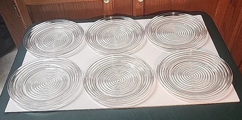 Anchor Hocking Manhattan Depression Glass Clear 10" Dinner Plates VTG Set Of 6