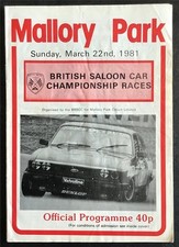 MALLORY PARK 22 Mar 1981 BRITISH SALOON CAR CHAMPIONSHIP RACES Programme