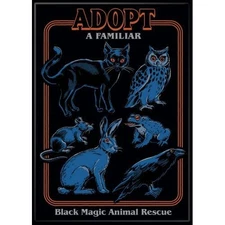 STEVEN RHODES ADOPT A FAMILIAR BLACK MAGIC ANIMAL RESCUE MAGNET 2.5” X 3.5” NEW