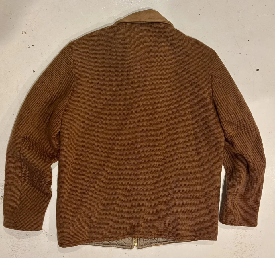 1960-е McGregor замшевая куртка вязаный рукав молнии куртка Bomber MiUSA коричневый - Изображение 2 из 4