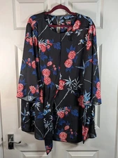 Beautiful black sheer floral blouse size 24