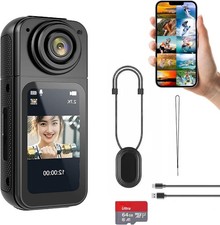 2.7K Portable Mini Thumb Camera WiFi Sports Action Body Video Camera 1.47" 64GB